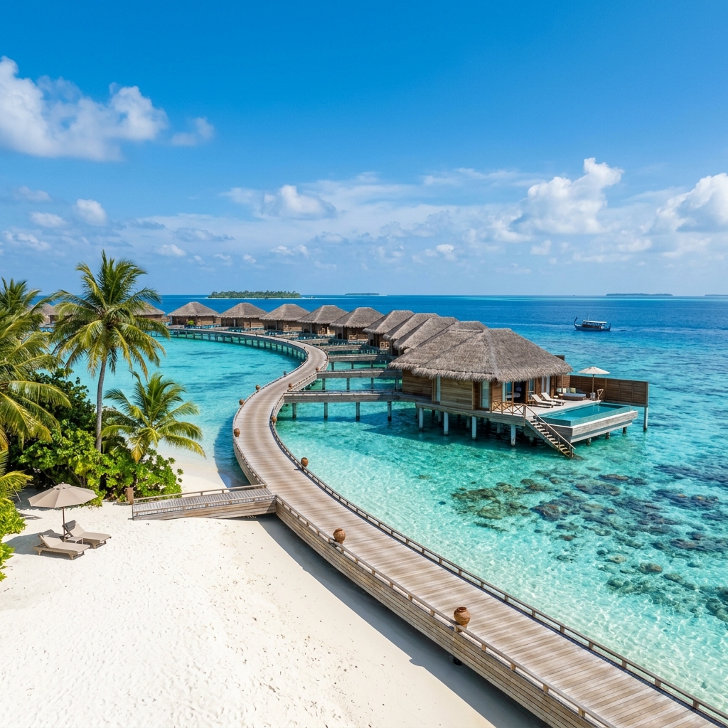 Maldives luxury resort villas